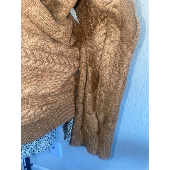 Venus Cable Knit Fisherman Sweater Open Shoulder Turtleneck 1X choker - Picture 4 of 9